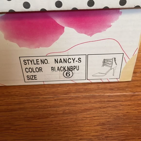 NWOT! Black lace-up Stillettos - Picture 6 of 6